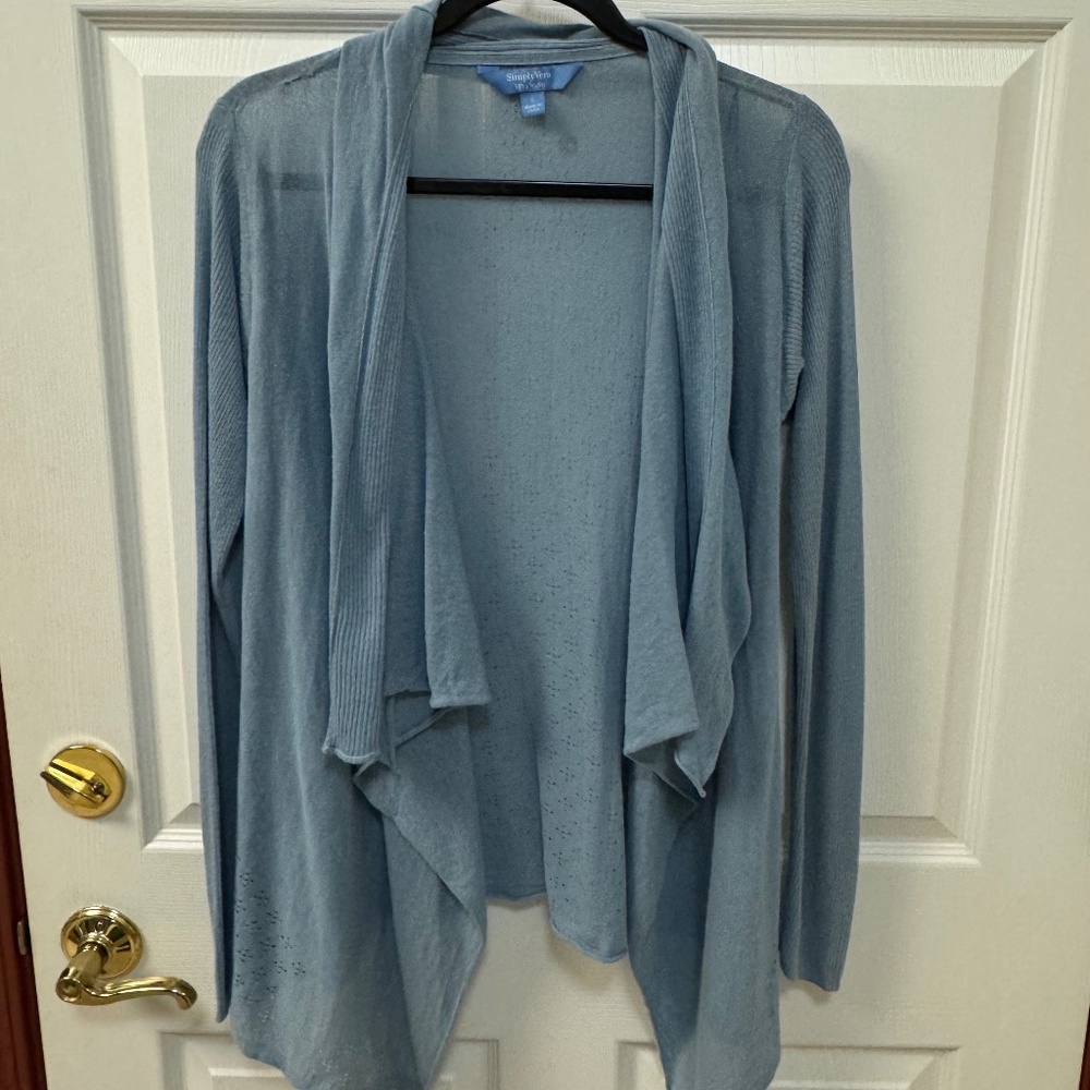 Very Wang Lightweight Cardigan  Pale blue. Size small